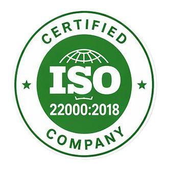 ISO 22000 2018 certification logo representing food safety management system